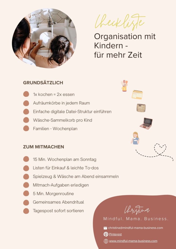 Checkliste - Organisation mit Kindern - für mehr gemeinsame Zeit (1)